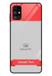 Galaxy M51 Custom Glass Phone Case  - Simple Red Color Design