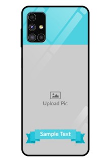 Galaxy M51 Personalized Glass Phone Case  - Simple Blue Color Design