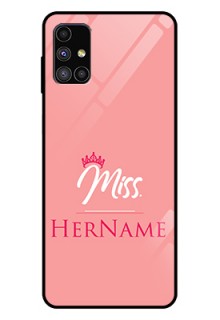 Galaxy M51 Custom Glass Phone Case Mrs with Name