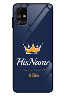 Galaxy M51 Glass Phone Case King with Name