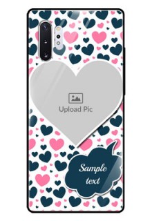 Samsung Galaxy Note 10 Plus Custom Glass Phone Case  - Pink & Blue Heart Design