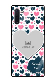 Galaxy Note 10 Custom Glass Phone Case  - Pink & Blue Heart Design