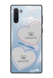 Galaxy Note 10 Custom Glass Mobile Case  - Blue Color Couple Design 