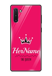 Galaxy Note 10 Glass Phone Case Queen with Name