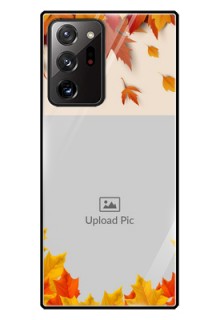 Galaxy Note 20 Ultra Photo Printing on Glass Case  - Autumn Maple Leaves Design