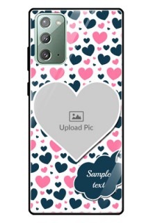 Galaxy Note 20 Custom Glass Phone Case  - Pink & Blue Heart Design