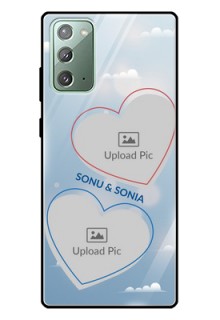 Galaxy Note 20 Custom Glass Mobile Case  - Blue Color Couple Design 