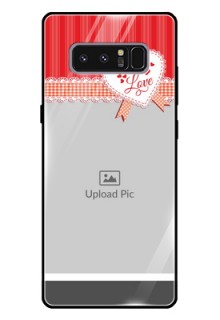 Galaxy Note 8 Custom Glass Mobile Case  - Red Love Pattern Design