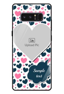 Galaxy Note 8 Custom Glass Phone Case  - Pink & Blue Heart Design