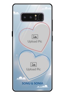 Galaxy Note 8 Custom Glass Mobile Case  - Blue Color Couple Design 
