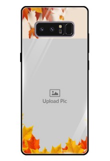 Galaxy Note 8 Photo Printing on Glass Case  - Autumn Maple Leaves Design