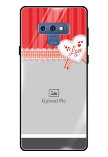 Galaxy Note 9 Custom Glass Mobile Case  - Red Love Pattern Design