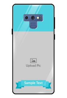 Galaxy Note 9 Personalized Glass Phone Case  - Simple Blue Color Design