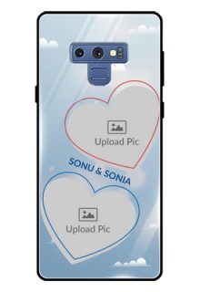 Galaxy Note 9 Custom Glass Mobile Case  - Blue Color Couple Design 