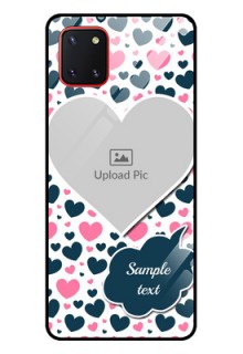 Galaxy Note10 Lite Custom Glass Phone Case - Pink & Blue Heart Design