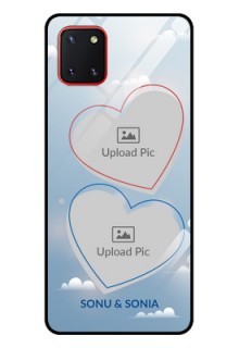 Galaxy Note10 Lite Custom Glass Mobile Case - Blue Color Couple Design 
