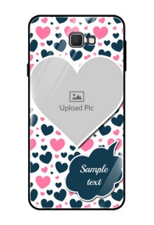 Galaxy On Nxt Custom Glass Phone Case  - Pink & Blue Heart Design