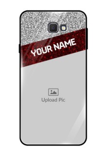 Galaxy On Nxt Personalized Glass Phone Case  - Image Holder with Glitter Strip Design