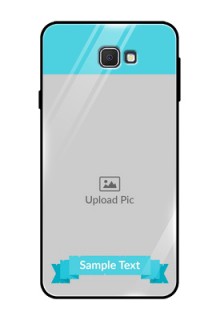 Samsung Galaxy On Prime Personalized Glass Phone Case  - Simple Blue Color Design
