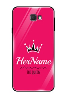 Galaxy On7 Prime Glass Phone Case Queen with Name