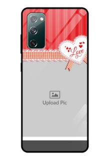 Galaxy S20 FE 5G Custom Glass Mobile Case  - Red Love Pattern Design