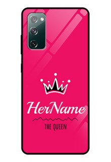 Galaxy S20 Fe Glass Phone Case Queen with Name