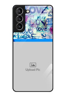 Galaxy s21 Plus Custom Glass Mobile Case  - Colorful Love Design