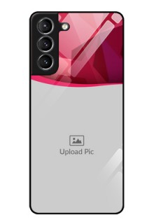 Galaxy s21 Plus Custom Glass Mobile Case  - Red Abstract Design