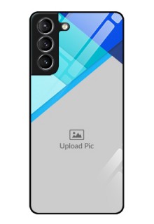 Galaxy s21 Plus Custom Glass Phone Case  - Blue Pattern Design