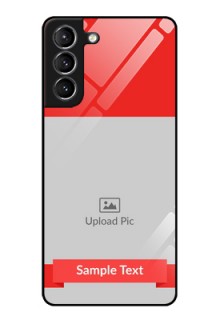 Galaxy s21 Plus Custom Glass Phone Case  - Simple Red Color Design