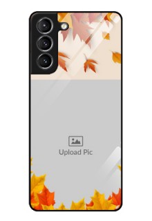 Galaxy s21 Plus Photo Printing on Glass Case  - Autumn Maple Leaves Design