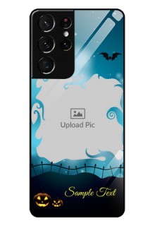 Galaxy S21 Ultra Custom Glass Phone Case  - Halloween frame design