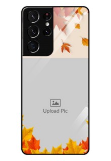 Galaxy S21 Ultra Photo Printing on Glass Case  - Autumn Maple Leaves Design