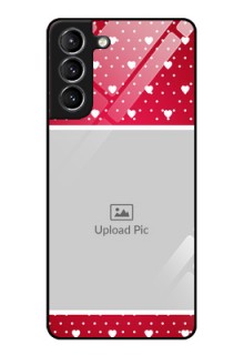Galaxy S21 Photo Printing on Glass Case  - Hearts Mobile Case Design