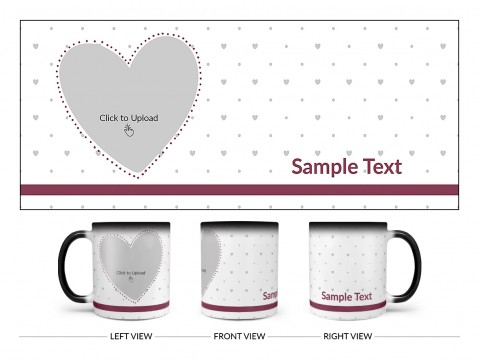 Love Symbol & Dotted Pattern Background Design On Magic Black Mug
