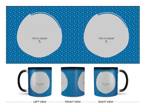 Dark Blue Background With Stars Pattern Design On Magic Black Mug