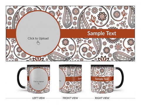 Floral Design Background Design On Magic Black Mug