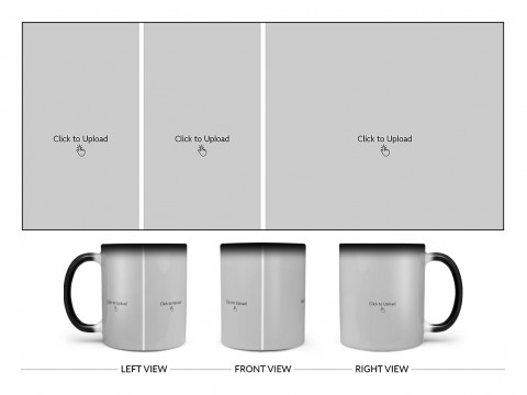 3 Pic Upload Design For Any Occasions & Event Design On Magic Black Mug