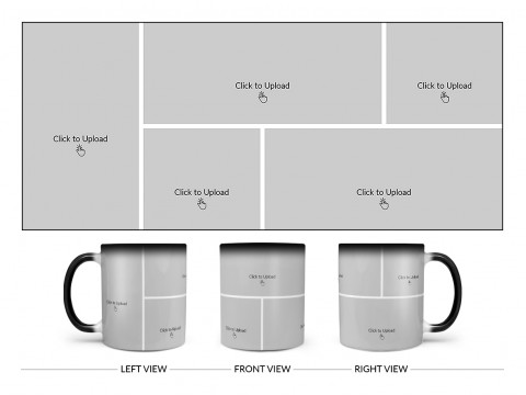 5 Pic Upload Design For Any Occasions & Event Design On Magic Black Mug