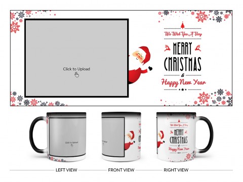 We Wish You A Very Merry Christmas Design On Magic Black Mug