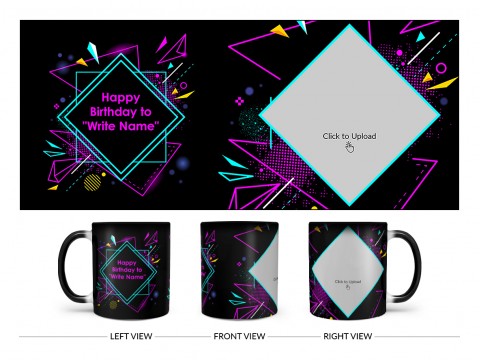 Friend Birthday Colourful DJ Background Design On Magic Black Mug