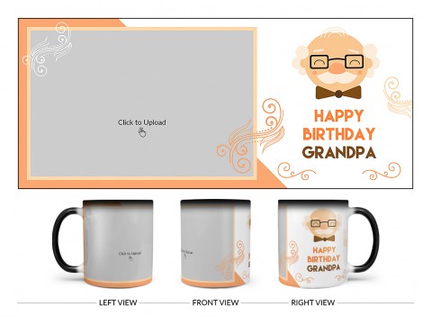 Grandpa Birthday Design On Magic Black Mug