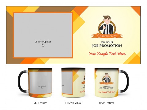 Congratulations For Your Job Promotion Design On Magic Black Mug