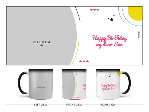Happy Birthday My Dear Sister Design On Magic Black Mug