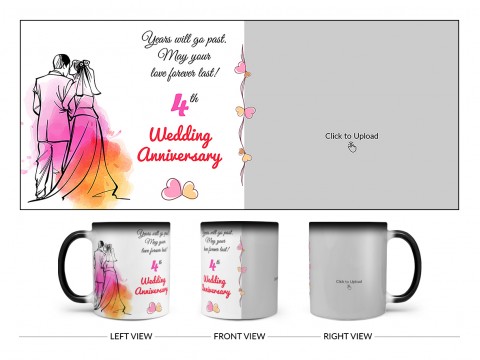 Wedding Anniversary Design On Magic Black Mug