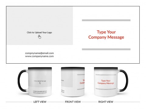 Company Mug With Custom Message Design On Magic Black Mug