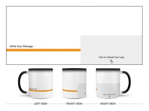 Corporate Mug With Company Message Design On Magic Black Mug