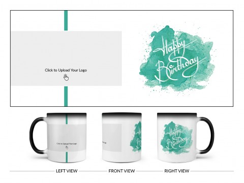 Corporate Mug With Birthday Message Design On Magic Black Mug