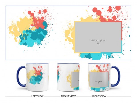 Multiple Colours Design On Dual Tone Blue Mug
