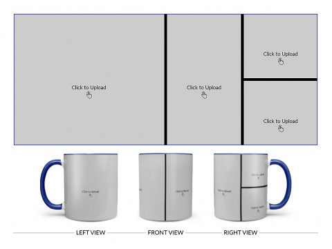 4 Pic Upload Upload Design For Multiple Occasions Design On Dual Tone Blue Mug